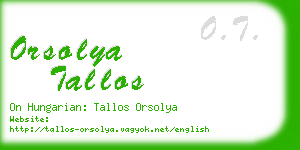 orsolya tallos business card